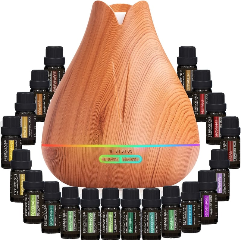 Pure Daily Care Aromaterápiás Diffúzor Szett 20 Illóolajjal és 7 Fénybeállítással