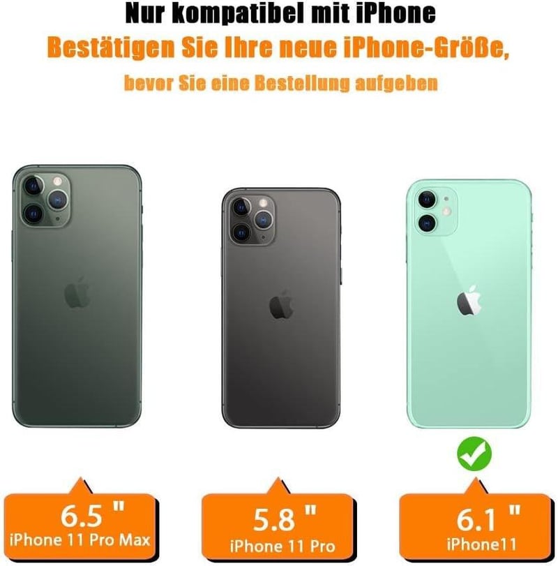 iPhone 11 Sötétzöld Ütésálló Tok Nyakpánttal - Víztiszta Szilikon Védőtok