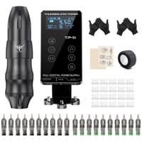 TATELF Rotary Tetoválógép Szett - LCD Érintőképernyős Tápegységgel, 20 Patron Tűvel, Fekete, Művészeknek és Tanulóknak 1