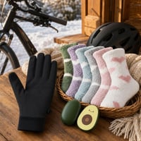 Zimný cyklo-komfort: dotykové rukavice + 6 párov termoponožiek + 2 magnetické ohrievače rúk 1