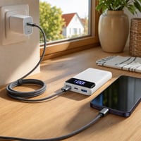 Set za punjenje u pokretu: 3m USB-C kabel + 35W brzi punjač + 20.000 mAh LED power bank 1