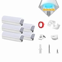 HOMMAND LED Alumínium Profil V-alakú sarokcsatorna, 10 db x 1 m, tejfehér diffúzorral, LED szalag csatornához, hiányos készlet 1