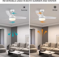 CJOY 132 cm-es Mennyezeti Ventilátor Világítással - Fehér, Csendes DC Motor, Távirányítós, Fényerőszabályzós, 6 Sebességes, Energiatakarékos 3
