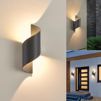 KUKAK LED Kültéri-Beltéri Fali Lámpa, 10W, IP65 Vízálló, 3000K Meleg Fehér, Modern Fel-Le Világító Dekoratív Alumínium Falikar Kertbe, Nappa 1