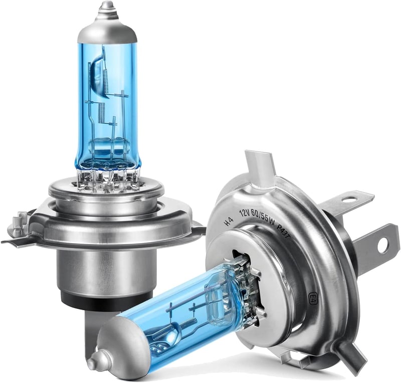 LTONXEN H4 halogén izzó, E-jelzésű, 5000K meleg fehér, 12V 55W, autó és motor fényszóróhoz (2db)