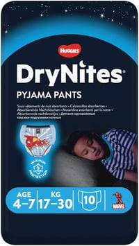 Huggies DryNites Éjszakai Pelenka Fiúknak 4-7 Éves Korig, 10 db, Éjszakai Bepisilés Elleni Védelem, Diszkrét Alsónemű Jellegű 1