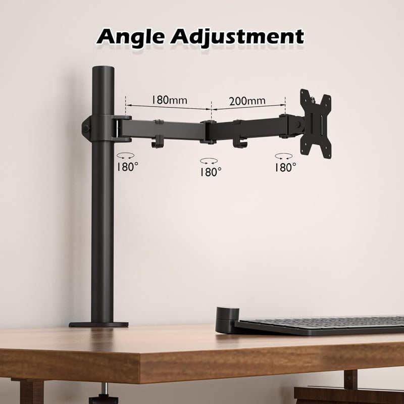 BONTEC Monitorkar Asztali Tartó 13-32" LCD/LED Képernyőkhöz, Ergonomikus Állítható Magasságú, Dönthető, Forgatható, 10kg Teherbírású, VESA 7