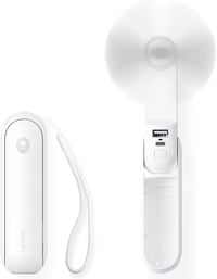 JISULIFE Összecsukható Kézi Ventilátor USB-s Töltéssel, Powerbank és LED Lámpa Funkcióval - Fehér 1