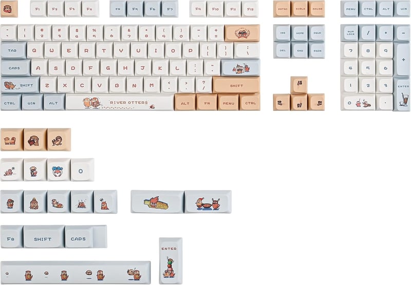 SOLIDEE PBT Vidra Mintás Gamer Billentyűzet Sapkák 60% Mechanikus Billentyűzethez