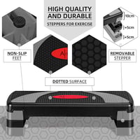 ACTIVE FOREVER Állítható magasságú aerobic step pad, 78x30 cm, fekete-szürke 3