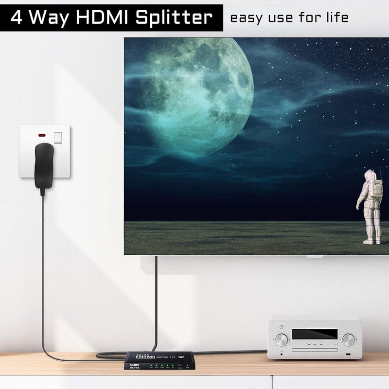 4K HDMI Elosztó 1 be 4 ki - Xbox, HDTV, Projektor kompatibilis