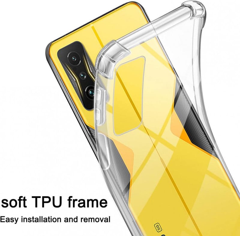 Xiaomi Poco F4 GT Átlátszó Szilikon Tok Rózsaszín Zsinórral és Fóliával