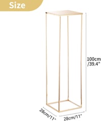 Nuptio Arany Fém Váza Szett - 2 db 100 cm Magas Geometrikus Virágváza Esküvői Dekoráció Születésnapi Rendezvény Asztaldísz Beltéri Kültéri H 5