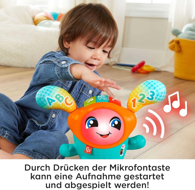 Fisher-Price DJ Hüpfi Interaktív Táncoló Játék - Zenélő, Mozgó Gyerekjáték 9 Hónapos Kortól, Német Nyelvű, Elemmel, Többszínű