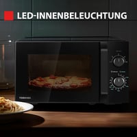Toshiba MW2-MM20PF(BK) Mikrohullámú Sütő, 20 Literes, 800W, 5 Teljesítményszint, Kiolvasztás Funkcióval, Belső LED Világítással, Fekete 5