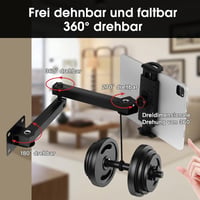 Laetass 360°-ban forgatható, kihúzható fali tablet tartó 4-13" készülékekhez 3