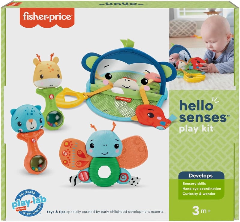 Fisher-Price Érzékfejlesztő Ajándékszett Babáknak - Készségfejlesztő Játékkészlet Állatfigurákkal 3-18 Hónapos Kortól