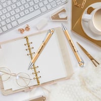 Tenare motivációs fa golyóstoll szett - 2 db visszahúzható, fekete tintás toll inspiráló idézettel 6