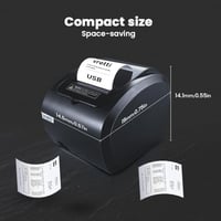 vretti 80mm Hőpapíros Blokknyomtató - USB/LAN Csatlakozás, 260mm/s Nyomtatási Sebesség, ESC/POS Támogatás, POS Rendszerekhez, Üzletekhez, Ét 4