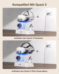 NexiGo LED-es töltőállomás Oculus Quest 3-hoz, Elite pánttal kompatibilis - Fehér 8