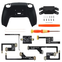 Programozható Hátsó Gomb Készlet PS5 Kontrollerhez - 4 Fehér Hátsó Paddle BDM 010 & 020 Modellekhez - Fekete Hátsó Burkolat 6