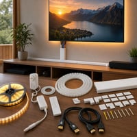 TV set za organizaciju: DP kabel + kanalice + spirala + 5m HDMI + 6m LED traka + napajanje 1