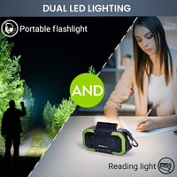 AirGearPro Bluetooth Kurblis Rádió Napelemes Powerbank-kal és LED Lámpával - Vízálló Túrarádió 3