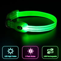 YFbrite USB-s világító nyakörv kutyáknak és macskáknak - Zöld, XS méret 7
