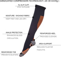 LEOSTEP Kompressziós Zokni 6 Pár Unisex - Trombózis Megelőző Harisnya Sportoláshoz, Repüléshez, Futáshoz, Kerékpározáshoz, Várandóssághoz 20 3