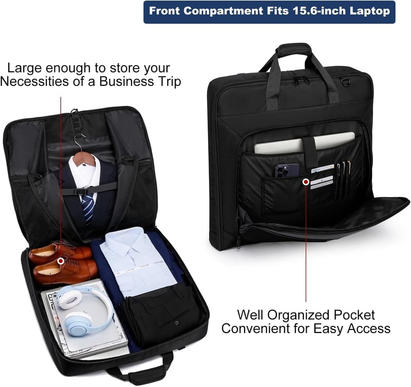 Samsonite XXL Öltönytáska Laptoptartóval - Fekete, 3 Öltönyhöz, 40"