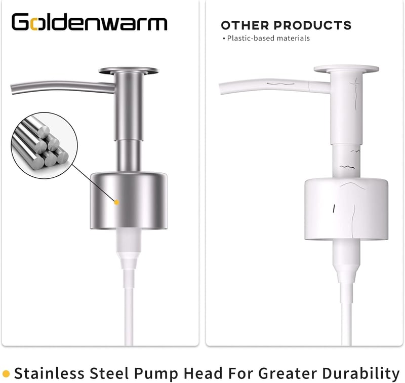 goldenwarm Matt Fekete Üveg Szappanadagoló 330ml - Rozsdamentes Acél Pumpafejjel Konyhai és Fürdőszobai Használatra - Folyékony Szappan, Sam