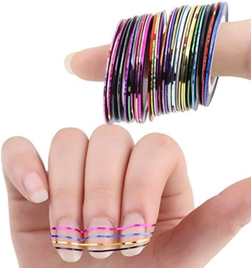 Színes körömdíszítő csíkok - HomeMall nail art szalagok