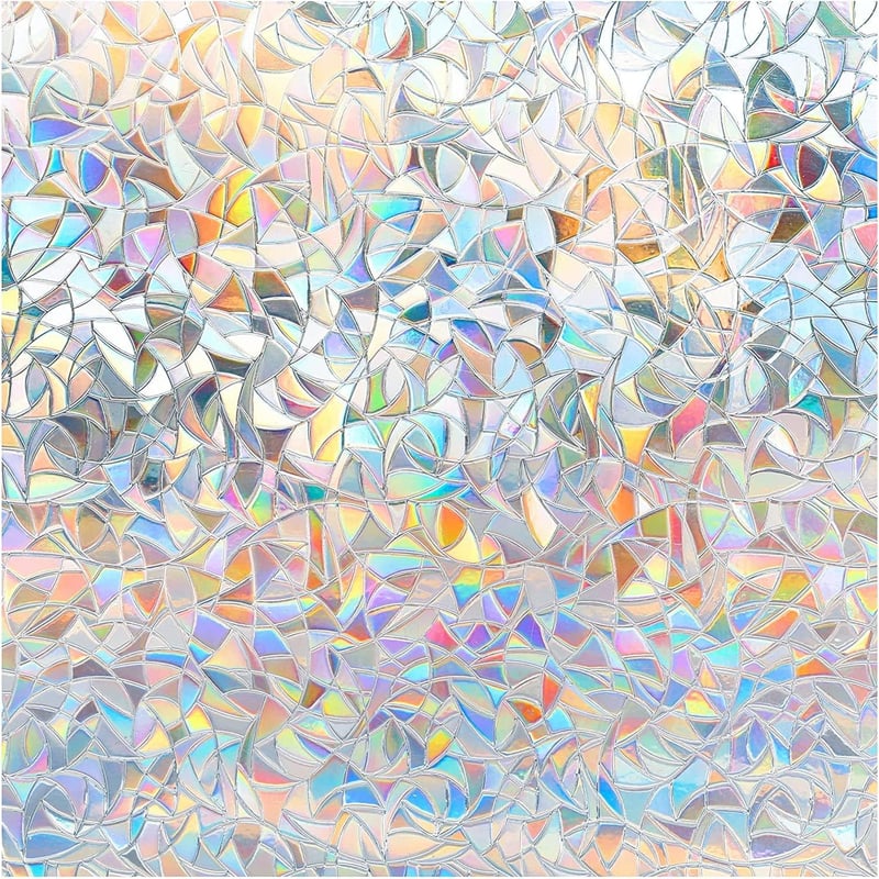 DOWELL Öntapadós Szivárvány Ablakfólia 90x300cm - Fényáteresztő Üvegmatrica Napfénytörő Hatással