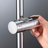 MHYMX Univerzális Zuhanytartó 18-25 mm Átmérőjű Rúdhoz - 360° Forgatható, Króm Bevonatú ABS, Falra Szerelhető Kézi Zuhanyhoz 4