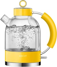 ASCOT Retro Üveg Vízforraló 1,5L - Csendes, Gyors, Automatikus Kikapcsolással 1
