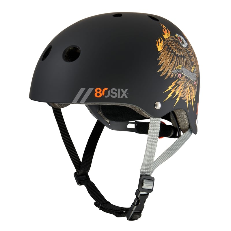 80Six Multi Sport Prilba pre deti a dospelých - Veľkosť M/L - Signature Edition - Nastaviteľné otočné koliesko - Kolobežka, skateboard, BMX