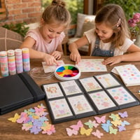 Emlékőrző kreatív csomag: 540 zsebes album + 12 színű festék + 20 washi + 80 pillangó + 15 kártya 1