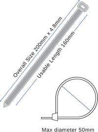Buydefinition 100 db UV-álló zöld kábelkötegelő 200mm x 4.8mm - Kültéri-beltéri nylon kábelrendező kötöző pántok otthonra, irodába, kertbe 2