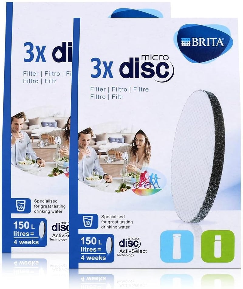 BRITA MicroDisc Vízszűrő Betét 3db - Fill&Go Palackokhoz és Fill&Serve Kancsókhoz (2 Csomag)