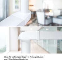 Vent Systems 90 fokos szögletes-kör alakú légcsatorna átalakító, 220x90 mm téglalap alakú csőről Ø150 mm kerek csőre, szellőztető rendszerek 3