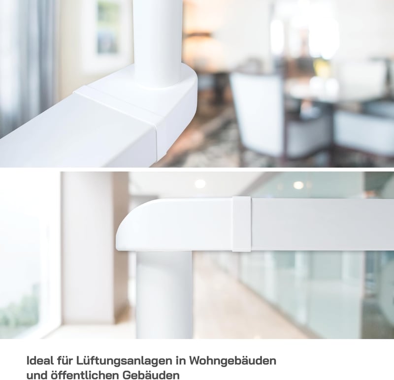 Vent Systems 90 fokos szögletes-kör alakú légcsatorna átalakító, 220x90 mm téglalap alakú csőről Ø150 mm kerek csőre, szellőztető rendszerek