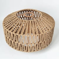 MagiDeal Fonott Papír Lámpaernyő 30x19cm - Kerek Függőlámpa Búra Nappali, Étkező, Hálószoba Dekorációhoz - Klasszikus Rusztikus Stílus - Vil 4