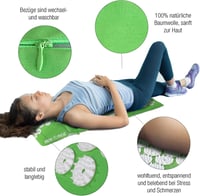 High Pulse Akupresszúrás Készlet - Matrac és Párna Szett 5 Gyűrűvel és Poszterrel - Vérkeringést Serkentő, Feszültségoldó Kék Pamut Masszázs 2