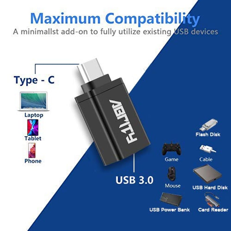 USB-C - USB 3.0 adapter MacBook, Pixel és Surface készülékekhez, OTG funkcióval