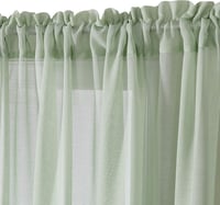MIULEE Zöld Voile Függöny Szett - 2 db Áttetsző Fülespántos Függöny Nappali és Hálószoba Dekorációhoz, Poliészter, 145x140 cm 5