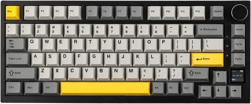 EPOMAKER Ajazz AK820 Pro Mechanikus Billentyűzet TFT Kijelzővel - Vezetékes/Bluetooth/Wireless RGB Háttérvilágítás, Hangtompító Hab, Win/Mac