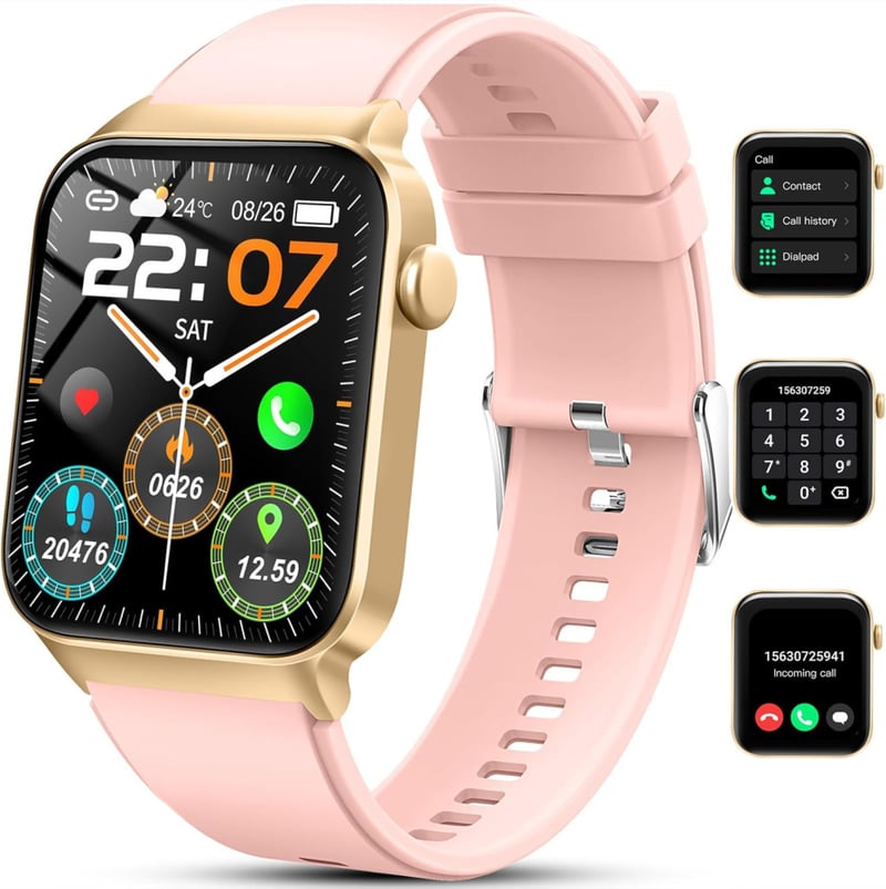 Watch Okosóra - 1,85" érintőkijelző, telefonfunkció, 113 sportmód, pulzusmérő, vízálló fekete színű