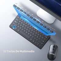 TECKNET Vezeték Nélküli Csendes Billentyűzet és Egér Szett -Spanyol- Ultravékony Mini Billentyűzet, 15m Hatótáv, 2.4G, PC/Smart TV Kompatibilis,  6