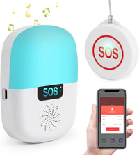 Shinmax WiFi-s SOS Vészjelző Gomb Időseknek - Vízálló, Zenés Riasztás (2 Gomb + 1 Vevő) 1
