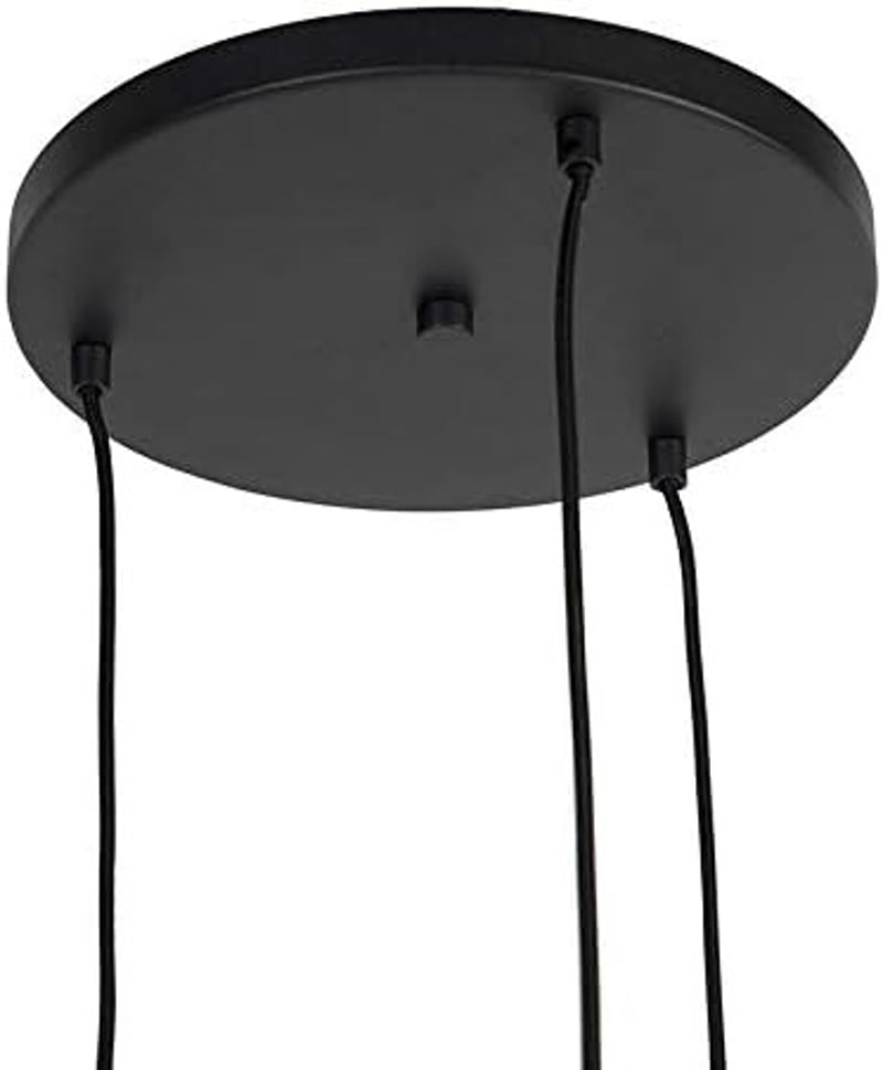 QAZQA Art Deco Függőlámpa - Pallon Fekete 3 Izzós Füstüveg Gömb Csillár, Dimmelhető, 45 cm, Nappali és Hálószoba Világítás, IP20